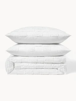 Westwing Collection Funda nórdica de percal con tejido capitoné Scout