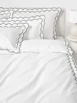 Westwing Collection Funda nórdica de percal con dobladillo bordado Atina^ Fundas Nórdicas|Mantas