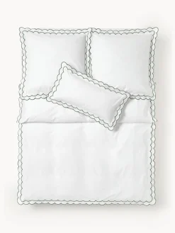 Westwing Collection Funda nórdica de percal con dobladillo bordado Atina^ Fundas Nórdicas|Mantas