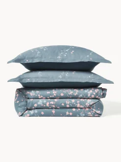 Westwing Collection Funda nórdica de satén con estampado floral Sakura