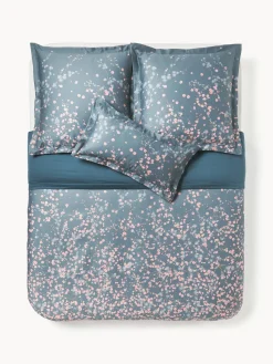 Westwing Collection Funda nórdica de satén con estampado floral Sakura