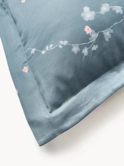 Westwing Collection Funda nórdica de satén con estampado floral Sakura