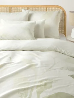 Westwing Collection Funda nórdica de satén estampada Marino