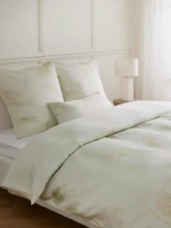 Westwing Collection Funda nórdica de satén estampada Marino