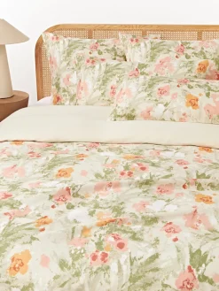 Westwing Collection Funda nórdica de satén estampado Anthea