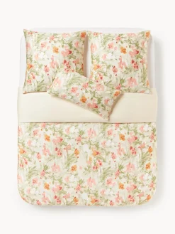 Westwing Collection Funda nórdica de satén estampado Anthea