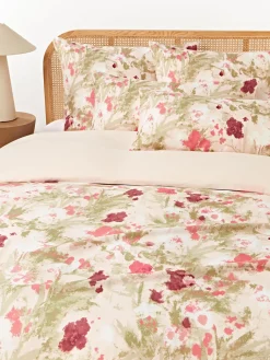 Westwing Collection Funda nórdica de satén estampado Anthea