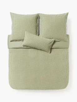 Westwing Collection Funda nórdica de seersucker con ribete Davey