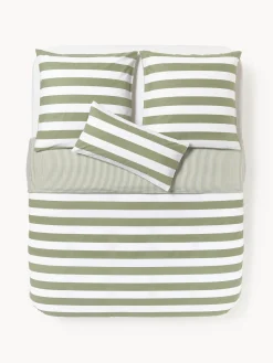 Westwing Collection Funda nórdica doble cara de algodón a rayas Lorena^ Mantas