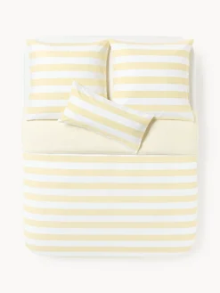 Westwing Collection Funda nórdica doble cara de algodón a rayas Lorena