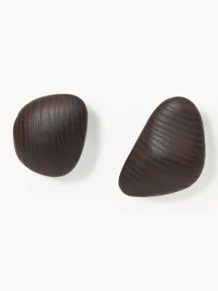 Ferm Living Ganchos de pared de madera de fresno Cairn, 2 uds.