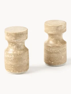 Westwing Collection Ganchos de pared de travertino Disa, 2 uds.^ Percheros De Pared