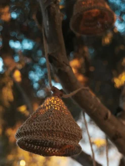 NewGarden Guirnalda de luces LED solares de yute Maro^ Lámparas Colgantes Exterior|Lámparas De Techo