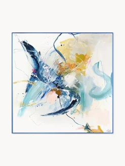 Malerifabrikken Impresión sobre lienzo acabada a mano enmarcada Confidential Blue^ Lienzos|Jarrones