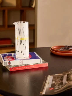 Westwing Collection Jarra artesanal con estampado a lunares Oakley, 1.1 L