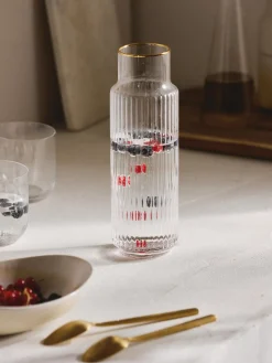 Westwing Collection Jarra soplada con borde dorado Aleo, 1 L