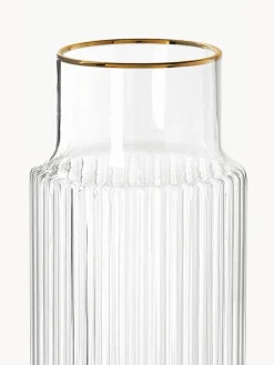 Westwing Collection Jarra soplada con borde dorado Aleo, 1 L