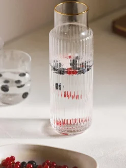 Westwing Collection Jarra soplada con borde dorado Aleo, 1 L