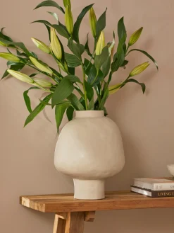 Westwing Collection Jarrón artesanal de diseño de gres Saki, 40 cm^ Jarrones|Jarrones