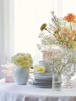 Lyngby Porcelaen Jarrón artesanal de porcelana Rhombe, 17 cm