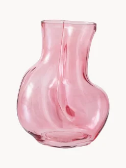 HKLIVING Jarrón artesanal de vidrio Gleam, 22 cm^ Jarrones|Jarrones