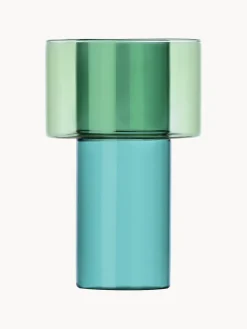 ICHENDORF Jarrón artesanal de vidrio Boreale, 21 cm