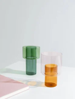 ICHENDORF Jarrón artesanal de vidrio Boreale, 21 cm