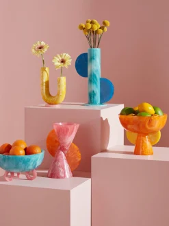 Jonathan Adler Jarrón artesanal en look mármol Mustique, 20 cm