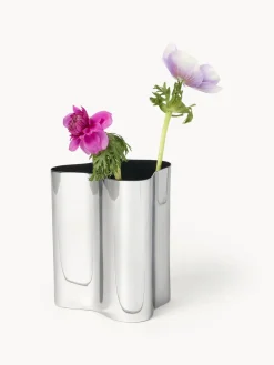 Westwing Collection Jarrón de acero inoxidable Vine, 18 cm