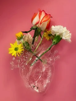 SELETTI Jarrón de cristal Love in Bloom, 24 cm^ Jarrones|Jarrones