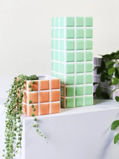 &k Amsterdam Jarrón de diseño Tile, 28 cm