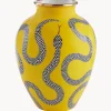 Jonathan Adler Jarrón de porcelana con detalle de oro Eden, 27 cm