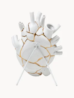 SELETTI Jarrón de porcelana con decoración dorada Love in Bloom, 25 cm^ Jarrones|Jarrones