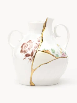 SELETTI Jarrón de porcelana fina Kintsugi, 19 cm^ Jarrones|Jarrones