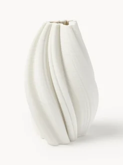 Westwing Collection Jarrón de porcelana impreso en 3D Melody, 18 cm