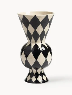 &k Amsterdam Jarrón de rombos pintado a mano, 30 cm