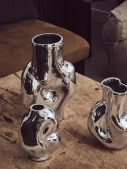 HKLIVING Jarrón de vidrio artesanal Gleam, 22 cm