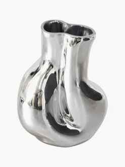 HKLIVING Jarrón de vidrio artesanal Gleam, 22 cm