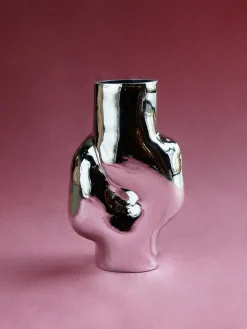 HKLIVING Jarrón de vidrio artesanal Gleam, 32 cm^ Jarrones|Jarrones