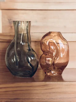 HKLIVING Jarrón de vidrio artesanal Gleam, 22 cm^ Jarrones|Jarrones