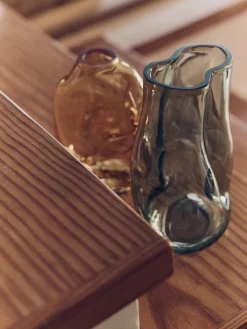 HKLIVING Jarrón de vidrio artesanal Gleam, 22 cm^ Jarrones|Jarrones