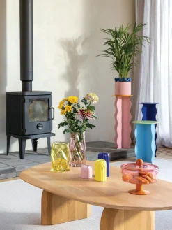 &k Amsterdam Jarrón de vidrio Marshmallow, 25 cm^ Jarrones|Jarrones