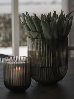 DBKD Jarrón de vidrio Simple Stripe, 22 cm^ Jarrones|Jarrones