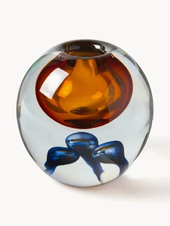 Westwing Collection Jarrón de vidrio soplado Tyron, 17 cm