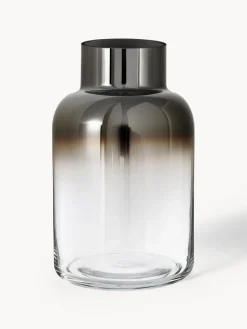 Westwing Collection Jarrón de vidrio soplado Uma, 27 cm