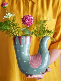 Bloomingville Jarrón pintado a mano Trudy, 19 cm^ Jarrones|Jarrones