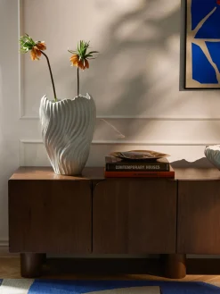 Westwing Collection Jarron decorativo XL con borde acanalado Milazzo, 44 cm