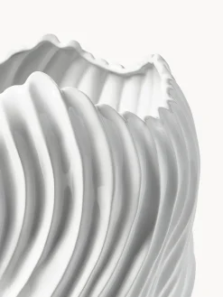 Westwing Collection Jarron decorativo XL con borde acanalado Milazzo, 44 cm