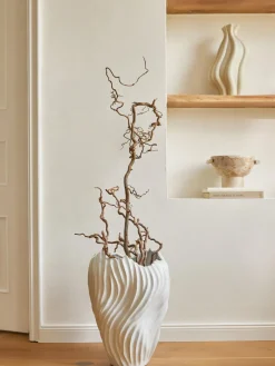 Westwing Collection Jarron decorativo XL con borde acanalado Milazzo, 44 cm