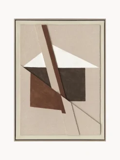 Agave Lienzo pintado a mano con marco Brown Shapes